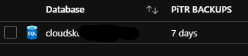 sql azure pitr backups